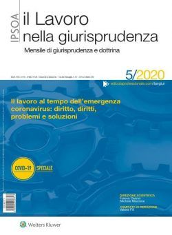 Il lavoro nella giurisprudenza – Maggio 2020