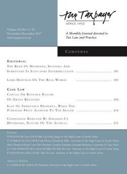 The Taxpayer – November – December 2017