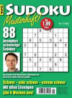 Sudoku Meisterhaft – Nr.5 2020