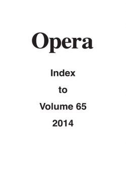 Opera – Opera Index 2014 Vol 65