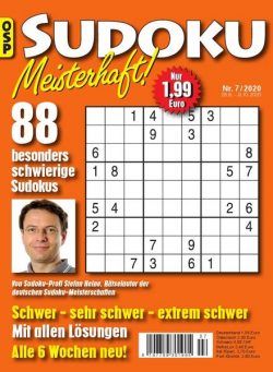 Sudoku Meisterhaft – 28 August 2020