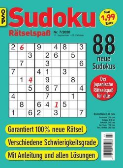 Sudoku Ratselspass – Nr.7 2020