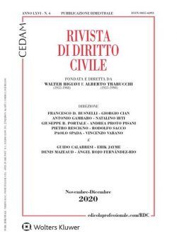 Rivista di Diritto Civile – Novembre-Dicembre 2020