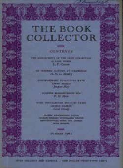 The Book Collector – Summer 1961