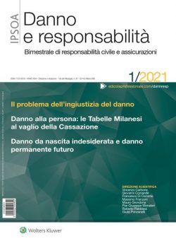 Danno e Responsabilita – Gennaio 2021