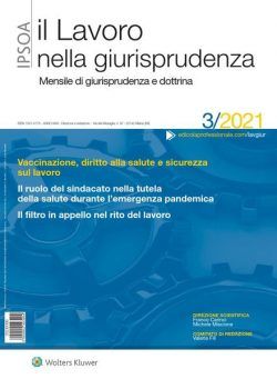 Il lavoro nella giurisprudenza – Marzo 2021