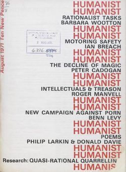 New Humanist – The Humanist, August 1971