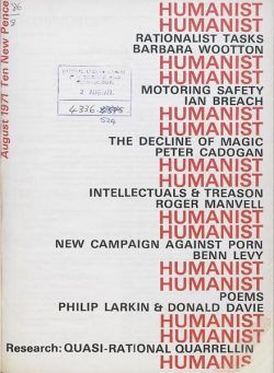 New Humanist – The Humanist, August 1971