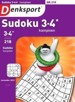 Denksport Sudoku 3-4 kampioen – 28 november 2019