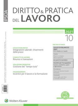 Diritto e Pratica del Lavoro – 13 Marzo 2021