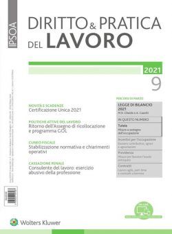 Diritto e Pratica del Lavoro – 6 Marzo 2021