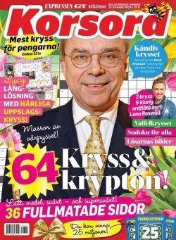 Korsord – 22 mars 2021