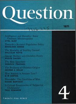 New Humanist – Question, January 1971