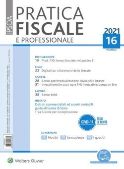 Pratica Fiscale e Professionale – 19 Aprile 2021