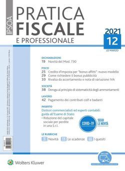 Pratica Fiscale e Professionale – 22 Marzo 2021