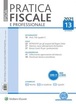 Pratica Fiscale e Professionale – 29 Marzo 2021