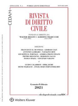 Rivista di Diritto Civile – Gennaio 2021