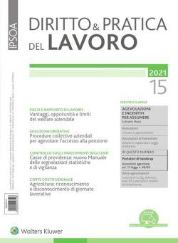 Diritto e Pratica del Lavoro – 17 Aprile 2021