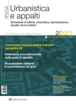 Urbanistica e appalti – Aprile 2021