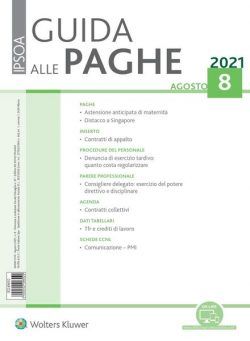 Guida alle paghe – Agosto 2021