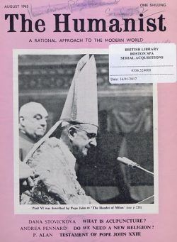 New Humanist – The Humanist, August 1963