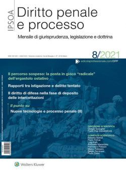 Diritto Penale e Processo – Agosto 2021