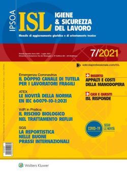 Igiene & Sicurezza del Lavoro – Luglio 2021