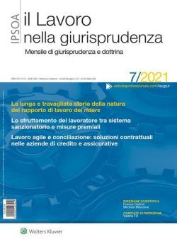 Il lavoro nella giurisprudenza – Luglio 2021