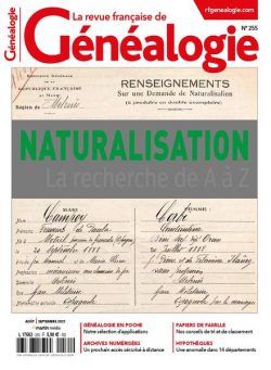 La Revue francaise de Genealogie – Aout-Septembre 2021