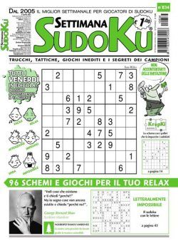 Settimana Sudoku – 04 agosto 2021