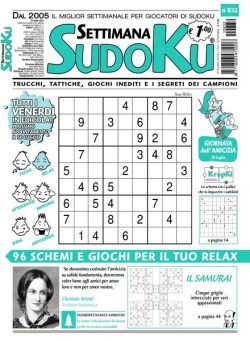 Settimana Sudoku – 21 luglio 2021