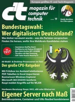 c’t Magazin – N 19 vom 28 August 2021