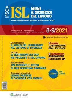 Igiene & Sicurezza del Lavoro – Agosto-Settembre 2021