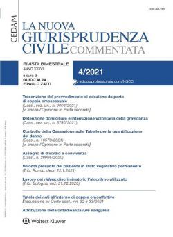 La Nuova Giurisprudenza Civile Commentata – N4 2021