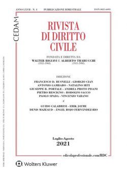 Rivista di Diritto Civile – Luglio-Agosto 2021