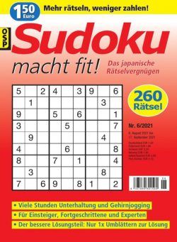 Sudoku macht fit – Nr.6 2021