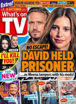 What’s on TV – 02 October 2021