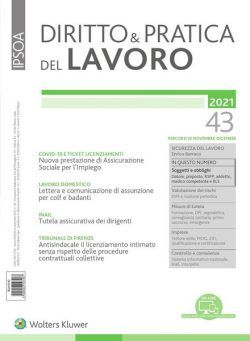 Diritto e Pratica del Lavoro – 6 Novembre 2021