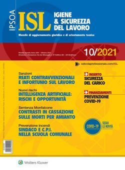 Igiene & Sicurezza del Lavoro – Ottobre 2021