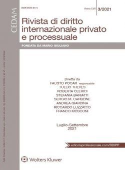 Rivista di Diritto Internazionale Privato e Processuale – Luglio-Settembre 2021