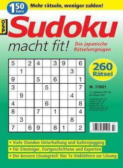 Sudoku macht fit – Nr7 2021