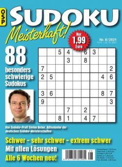 Sudoku Meisterhaft – Nr8 2021