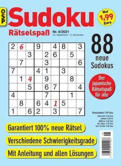 Sudoku Ratselspass – Nr8 2021