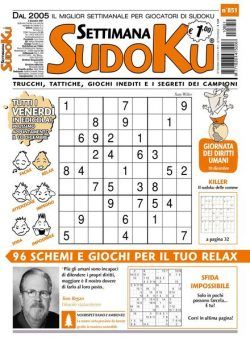 Settimana Sudoku – 09 dicembre 2021