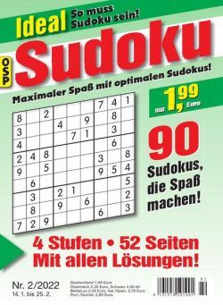 Ideal Sudoku – Nr 2 2022