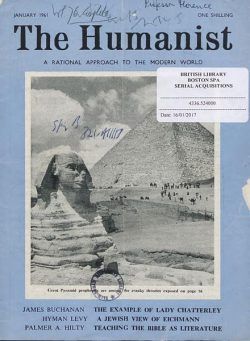 New Humanist – The Humanist, January 1961