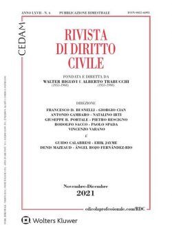 Rivista di Diritto Civile – Novembre-Dicembre 2021