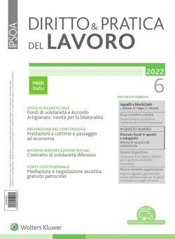 Diritto e Pratica del Lavoro – 12 Febbraio 2022