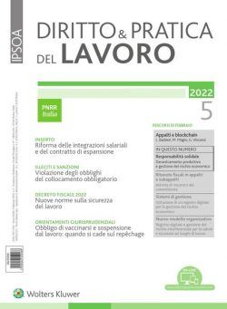 Diritto e Pratica del Lavoro – 5 Febbraio 2022