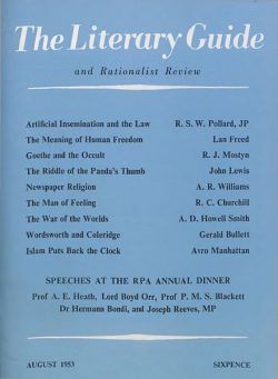 New Humanist – The Literary Guide August 1953